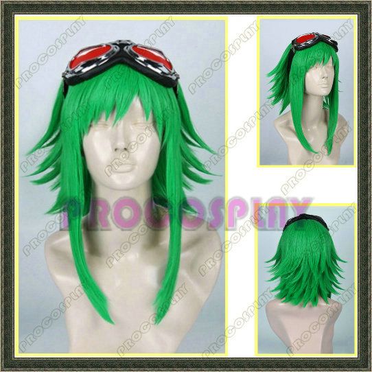 Vocaloid Gumi Cosplay Costume& headphone& wig & glasses  