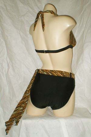 Carol Niki Wior Gold Brown Ziti Bikini Swimsuit 10 NWT  