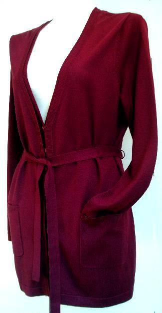 NWT PETITE SOPHISTICATE LIGHTWT BURGUNDY CARDIGAN SZ L  