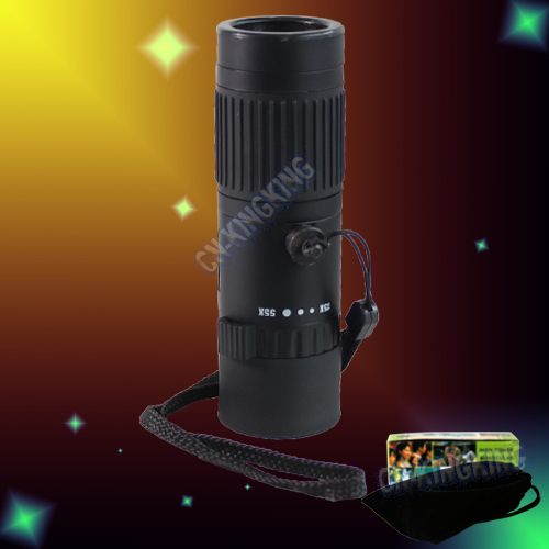 Compact Pocket Sized 15 55x Zoomable Monocular Black  