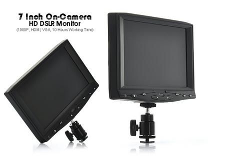 On Camera HD DSLR Monitor 1080P HDMI VGA 10 hours  