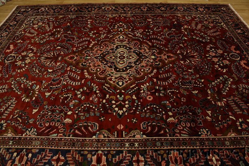 PALACE SIZED FLORAL 11X13 RED LILIAN HAMEDAN PERSIAN ORIENTAL AREA RUG 