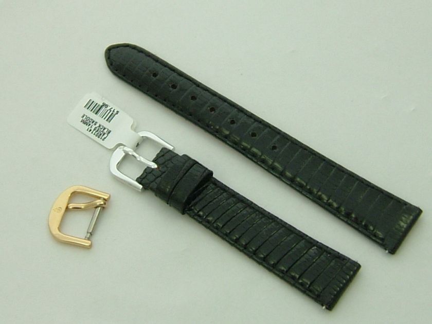 New Black Genuine Leather Lizard Grain Band 12 14 mm  