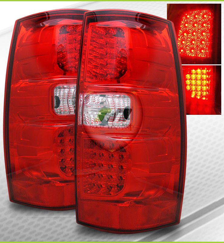 Suburban/Tahoe/Yukon/Denali LED Red Clear Tail Lights  