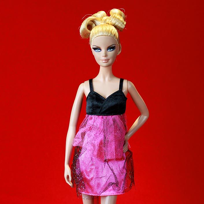 LD1283 Pink Black Designer Fashion Set Barbie FR  