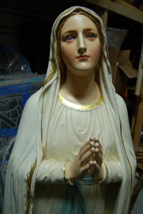   54 Daprato Statue Our Lady of Lourdes + Mary + chalice co.  