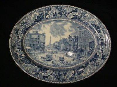   Bros Blue Historic America 12 Platter BROADWAY NEW YORK  