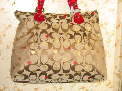 COACH 16289M POPPY SIGNATURE LUREX GLAM TOTE SECRET ADMIRER NEW with 