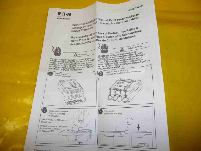 Cutler Hammer Ground Fault Protector ELJBN3150W new  