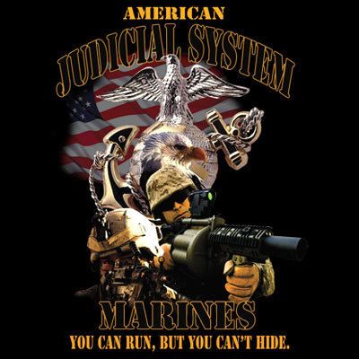 American U.S. Marines You Can Run But You Cant Hide Black T Shirt 