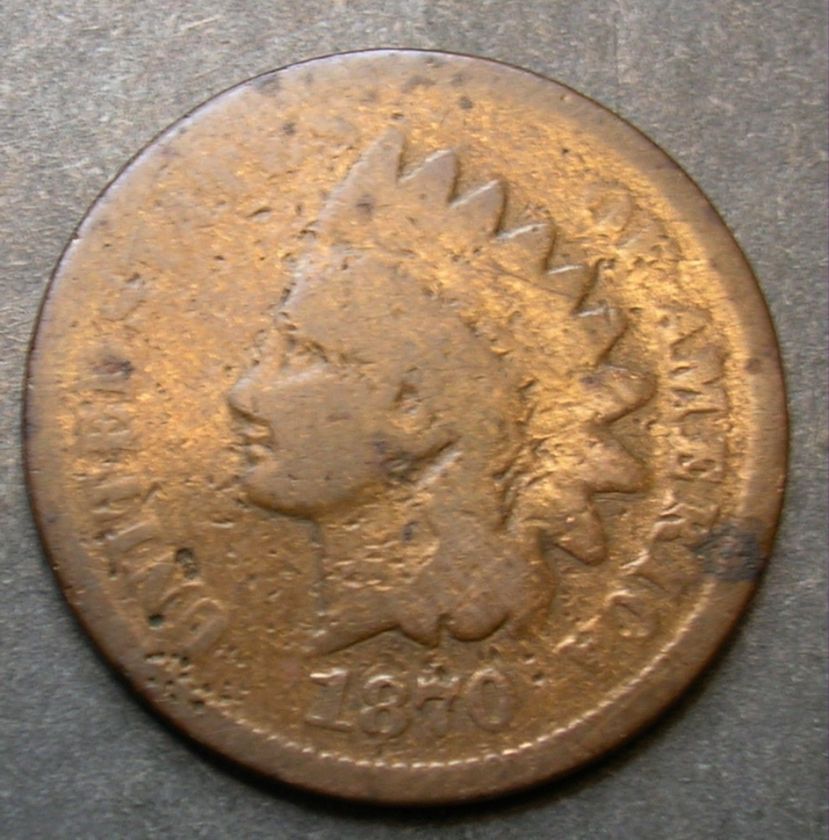 1870 Indian Head Cent    Starter/Filler Coin With Strong Date (Low 