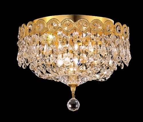    Century Flush Mount Hallway Crystal Chandelier Light Fixture Chrome