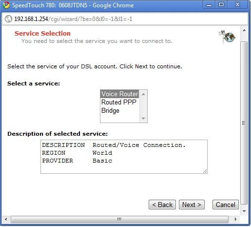 VPI/VCI choose “0.35” Connection Type choose “PPPOE” and 