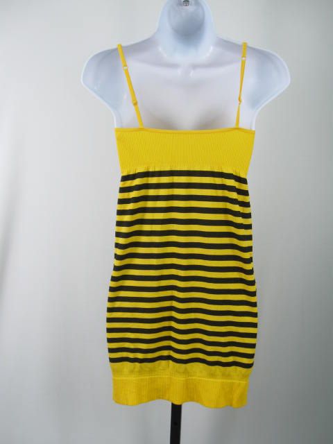 NWT CONNECTION 18 Yellow Black Stretchy Tank Dress M  