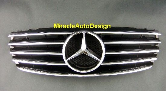 FRONT GRILLE (BLACK) FOR 2002 06 MERCEDES W211 E CLASS  