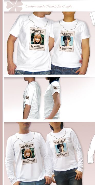 Custom Photo T Shirts for Couple (1set = 2 T shirts) Z1  