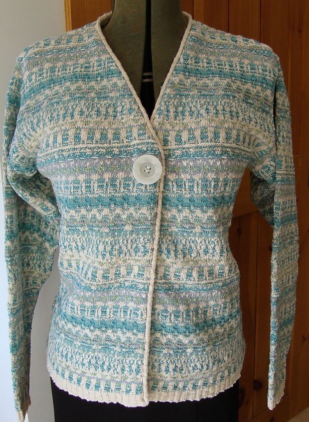 WOMENS SWEATER CARDIGAN ALPS MADE IN USA FLATTERING FIT SZ S M L XL 