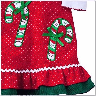 New Girls Candy Cane Christmas Dress sz 24 months 24m  