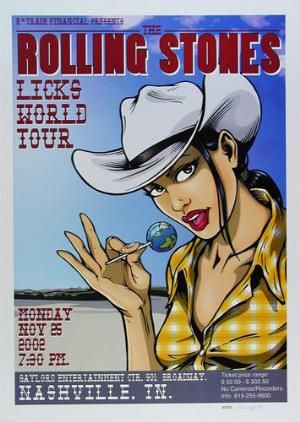 ROLLING STONES 2002 FORTY LICKS TOUR NASHVILLE POSTER  