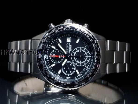 SEIKO FLIGHT MASTER CHRONO BLACK DIAL SND253 SND253P1  