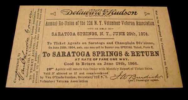 22ND NEW YORK ASSOC REUNION TRAIN TICKETS GAR  