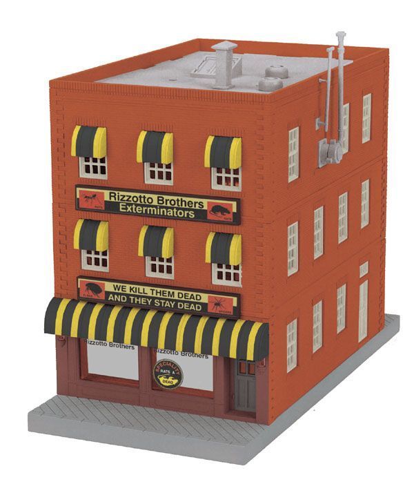   Rizzoto Brothers Exterminators 3 story Building with Blinking Sign