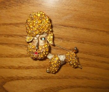 Vintage Jewelry STAR Rhinestone POODLE 40s 50s Brooch  