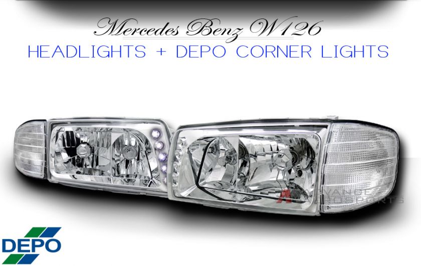 Euro Chrome Crystal Headlights With LED illumination, With Depo 