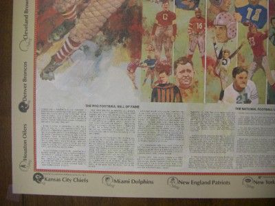 1977 Vintage Poster THE HISTORY OF PRO FOOTBALL 22 x 32  