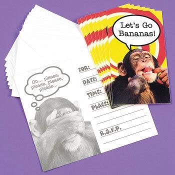 Chimp MONKEY INVITATIONS Lets Go Bananas Luau Birthday Party with 