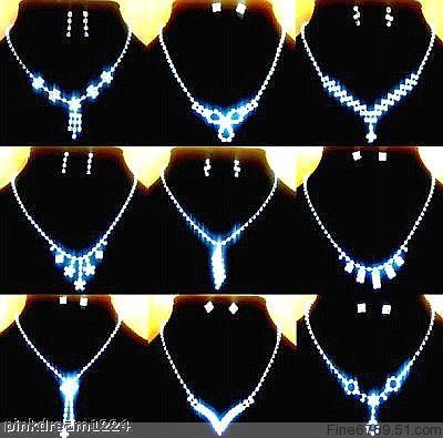 Lots Fashion 10Sets Mixed Crystal Rhinestone Necklaces&Earrings