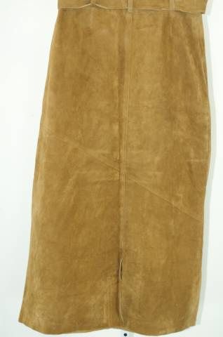Margaret Godfrey Suede Leather Maxi Long Skirt Size 4  
