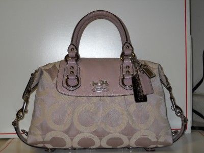 MINT AUTH Coach Madison Sabrina Lavender OP ART SIG Sateen Satchel 