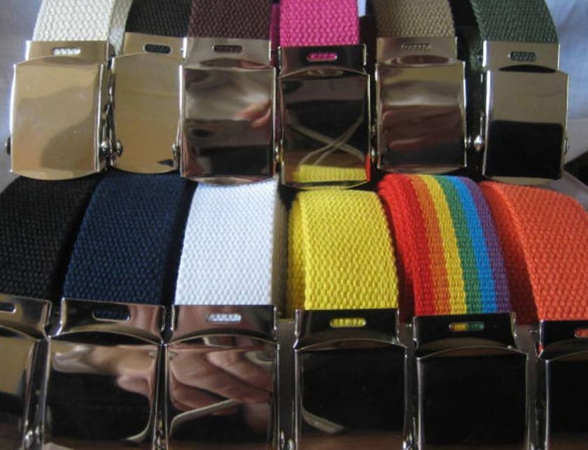 Wholesale lot 20 Canvas Military Web Belt Men Women Ladies Guys Boys 