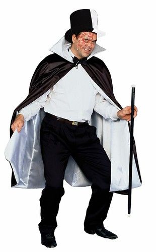 Phantom Black White Magic Cape Cloak Robe Costume NEW  