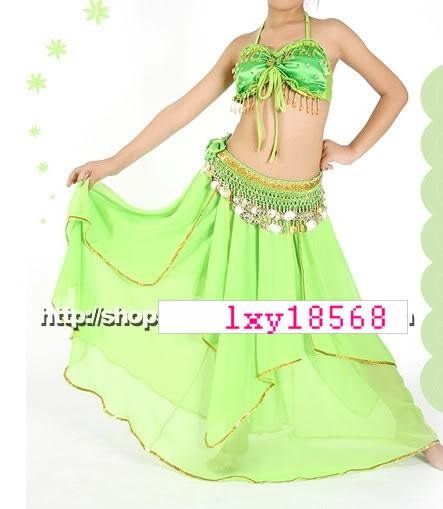 3pcs Beautiful Tribal Children Belly Dance Costume set  