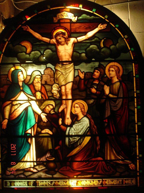 Beautiful Stained Glass Window (c.1896) Crucifixion  