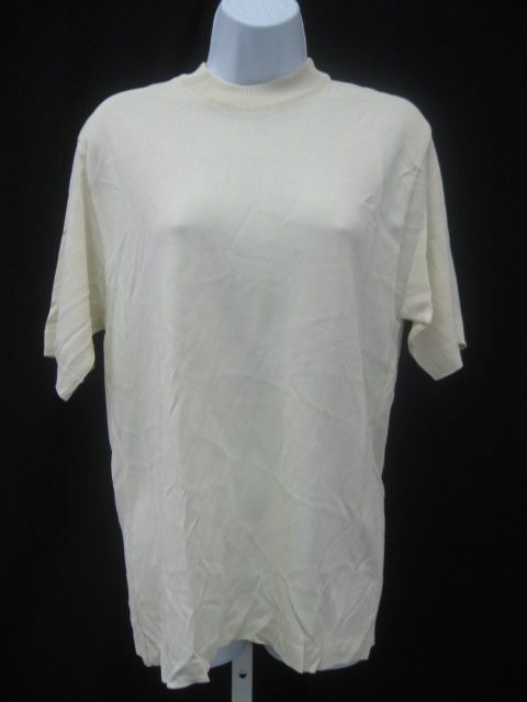 MICHAEL KORS Beige Knit T Shirt Top Crew Cut Sz. Md.  