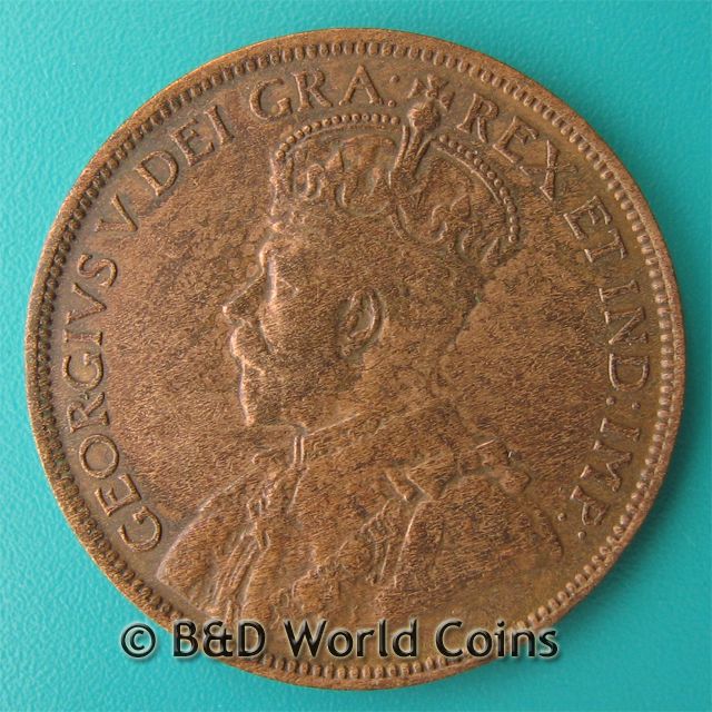 CANADA 1917 ONE 1 LARGE CENT GEORGE V 25mm Bronze KM#21  