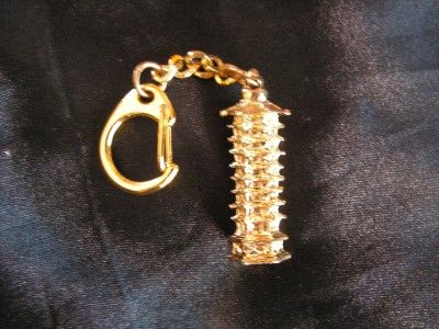 Feng Shui Keychain WEN CHAN PAGODA 24k goldplated  