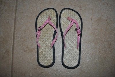 ABERCROMBIE AND FITCH LADIES WOMENS WOVEN FLIP FLOPS SIZE 6 + BONUS 