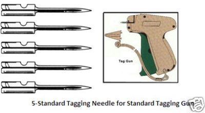 NEEDLES for the STANDARD TAGGING GUN 5 Pieces #TG4 5  