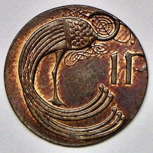 IRELAND PENNY 1982 ERROR STRUCK ON COPPER PLANCHET  