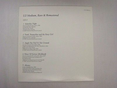 U2 Medium Rare and Remastered 2CD Fan Club  Disc 2 ONLY  