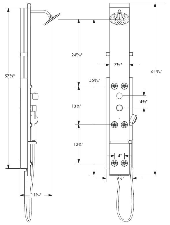 Lift – M20 Showerpanel (Wall Mount)