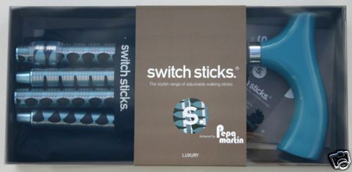 Blue Pepa Switch Sticks   Luxury Folding Walking Stick  