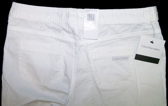 Calvin Klein Womens Bermuda Walking Shorts   White NWT  