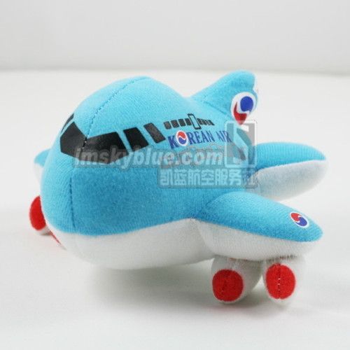 F115.Korean Air airlines aircraft cartoon plush doll  