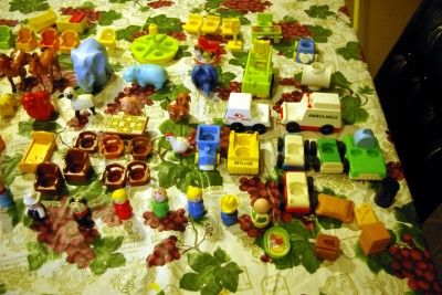 Vintage Fisher Price Little People HUGE Lot of 75 Pieces Many HTF 