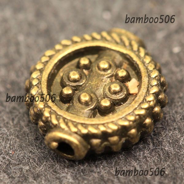 10pcs Antique Brass Round Rough Spacer Beads Vintage Jewelry Findings 